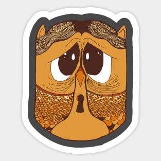 Cute Owl Lock heart Sticker